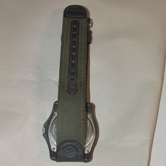 Timex Expedition Mens Watch Vintage Camper Brown Leather Green Fabric Strap 39mm - Picture 7 of 11